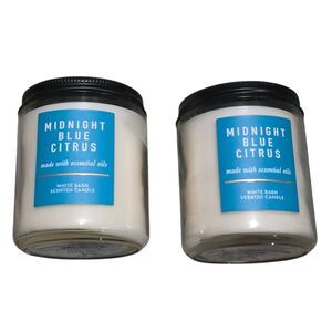 White Barn Midnight Blue Citrus Candle - Blue and White